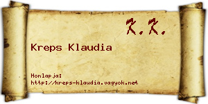 Kreps Klaudia névjegykártya