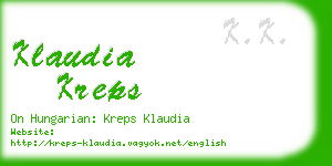 klaudia kreps business card